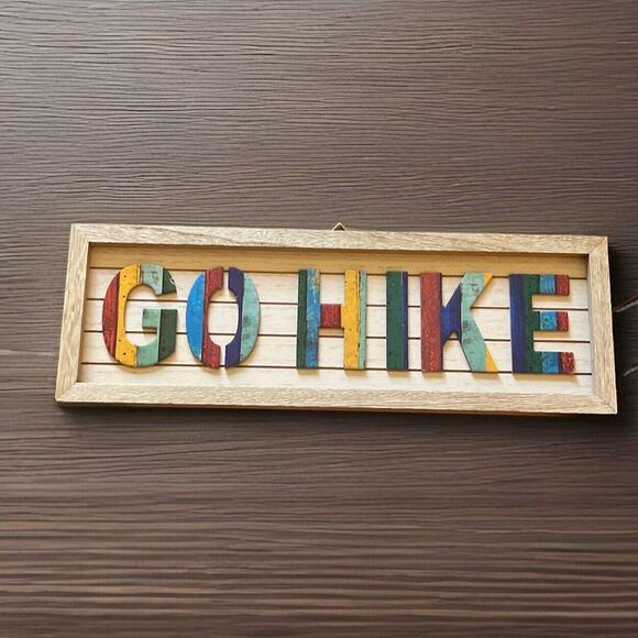 Target “Go Hike ” Wood Wall Sign New - Picture 1 of 3